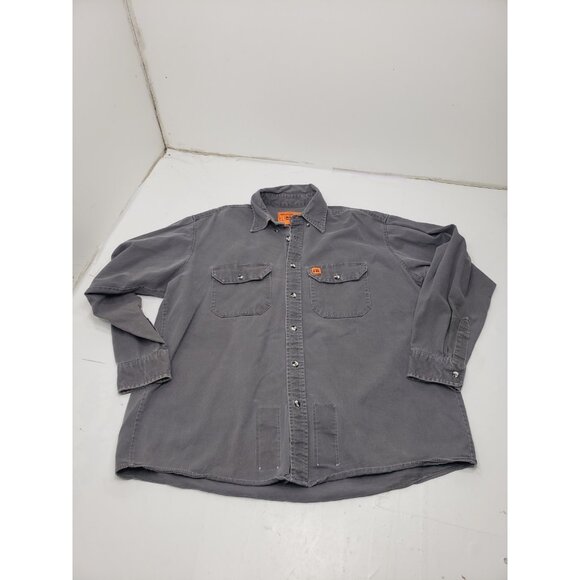 Wrangler Riggs FR Shirt Mens Large Regular Gray Flame Resistant Work HRC2 - Picture 1 of 9